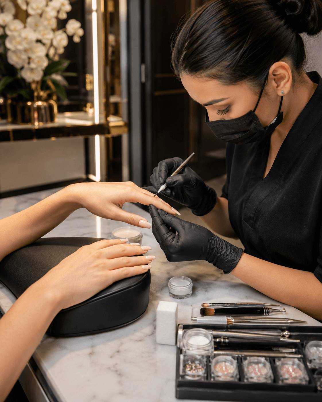 Premium Nail Extensions with Gel Colour
