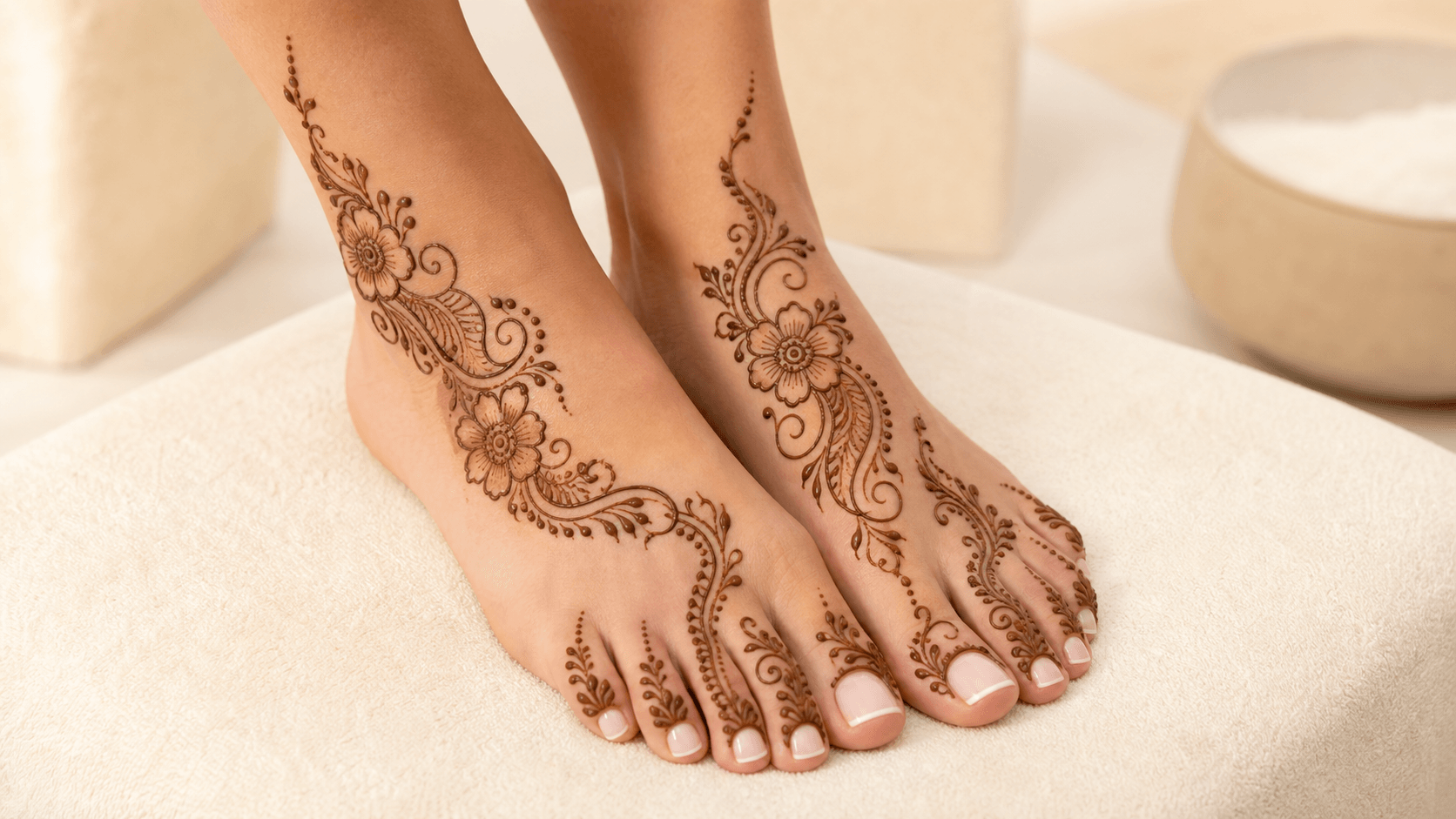 Medium Feet Henna Design
