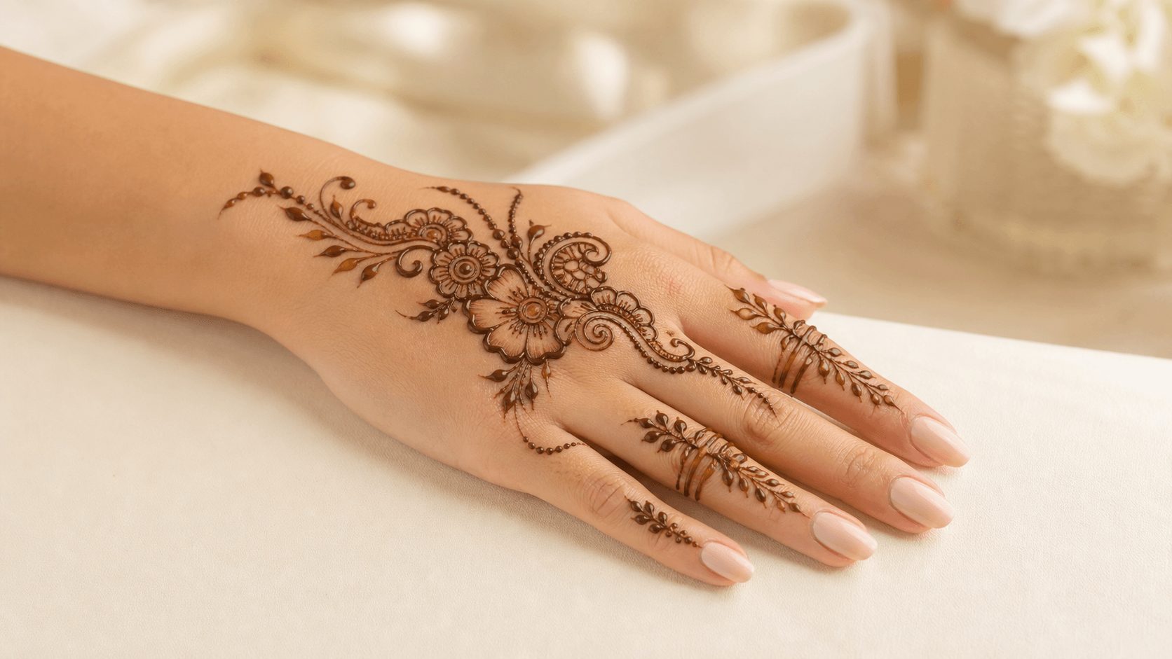 Medium Hand Henna Design